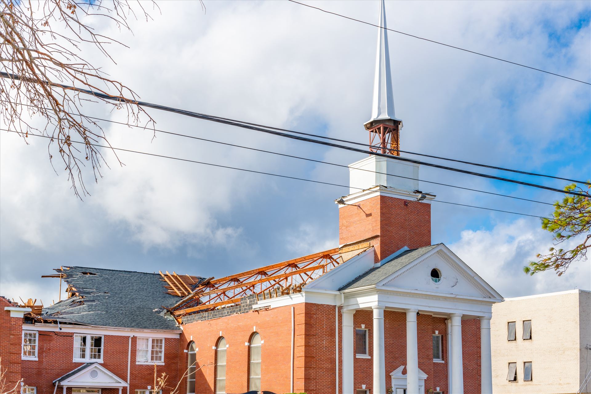 Hurricane Michael - Extensive damage done to the First Presbyterian Church, down town Panama City, Florida, from hurricane Michael by Terry Kelly Photography