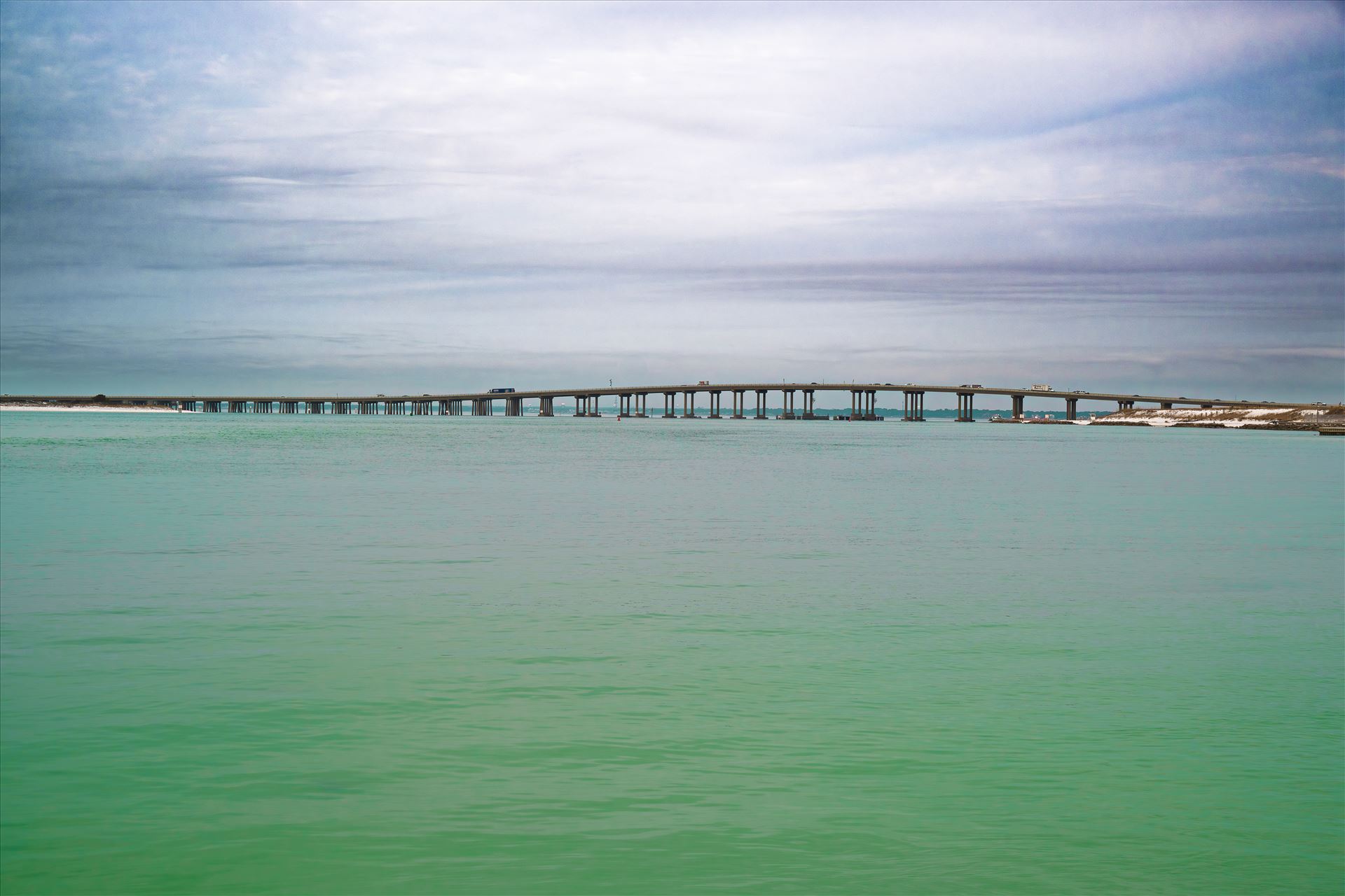 Destin Bridge of the Emerald Coast, Florida - Destin Bridge spanning the emerald waters of the Emerald Coast, Florida. by Terry Kelly Photography