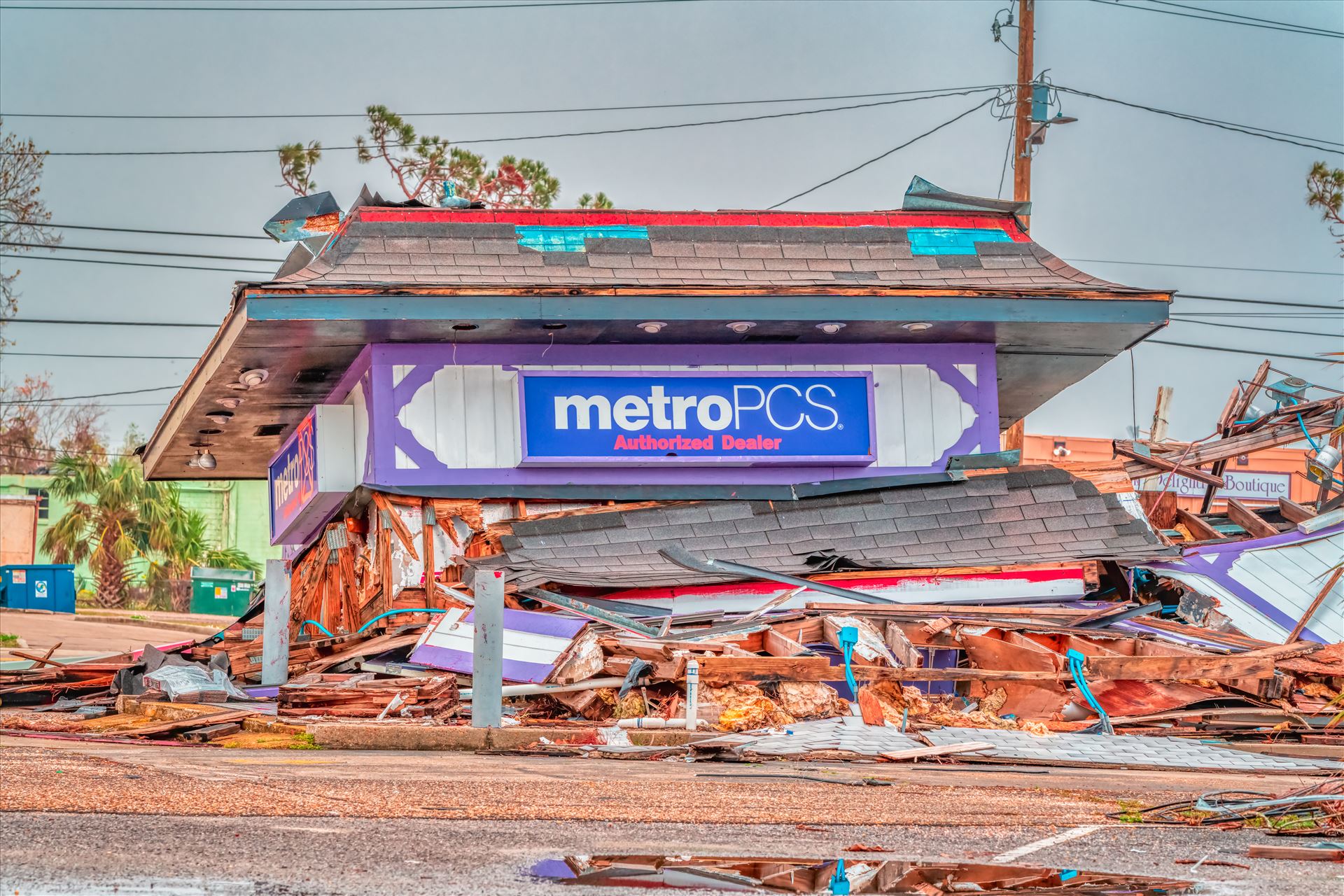 Hurricane Michael - Panama City, Florida, USA. 12/30/2018 metroPCS destroyed by Hurricane Michael by Terry Kelly Photography