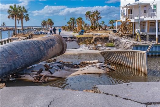 Mexico Beach, Florida, United States October 26, 2018.  16 days after Hurricane Michael. Canal Park
