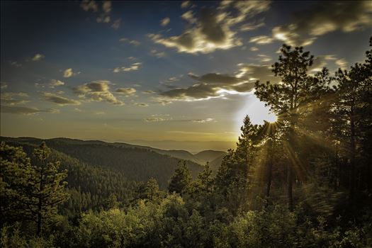 Sunsetting in the mountains of cloudcroft New Mexico. Photograph taken from upper lookout in Lincoln National Forest